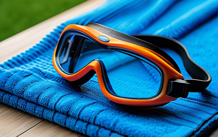 수영 고글 추천 제품 비교 - Outdoor Swim - Sunlight and Protection**

"A swimmer in open water, wearing tinted goggles, strong s...